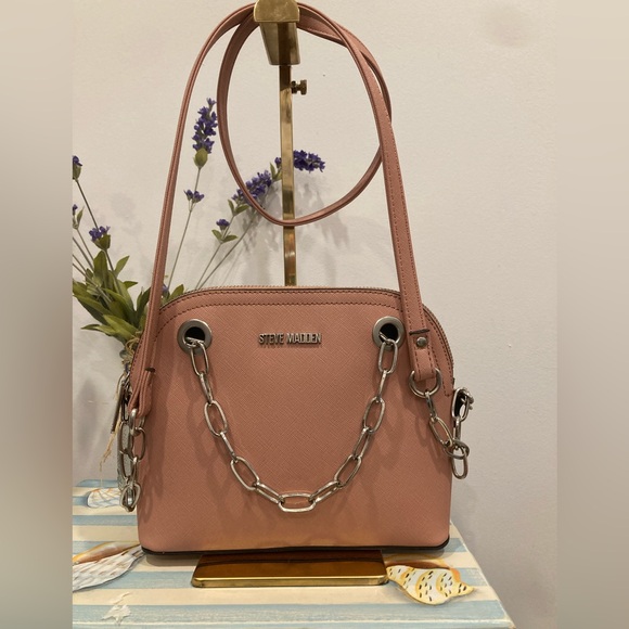 Steve Madden Blush Pink Shoulder Bag with Chain Detail - Picture 1 of 9
